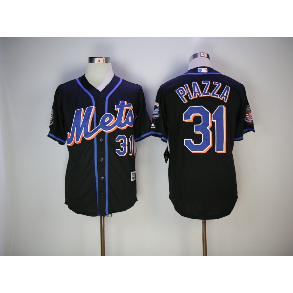 New York Mets #31 Mike Piazza Black Hall Of Fame Flexbase Stitched Jersey