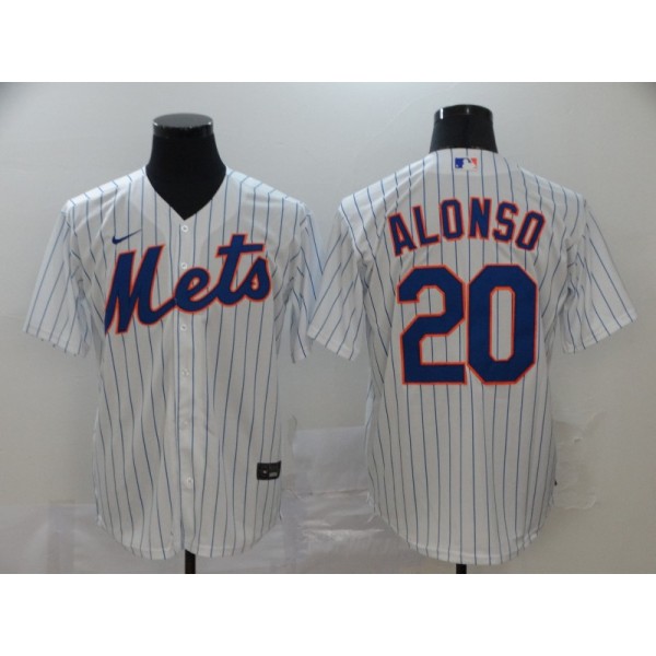 New York Mets #20 Pete Alonso White Cool Base Stitched Jersey