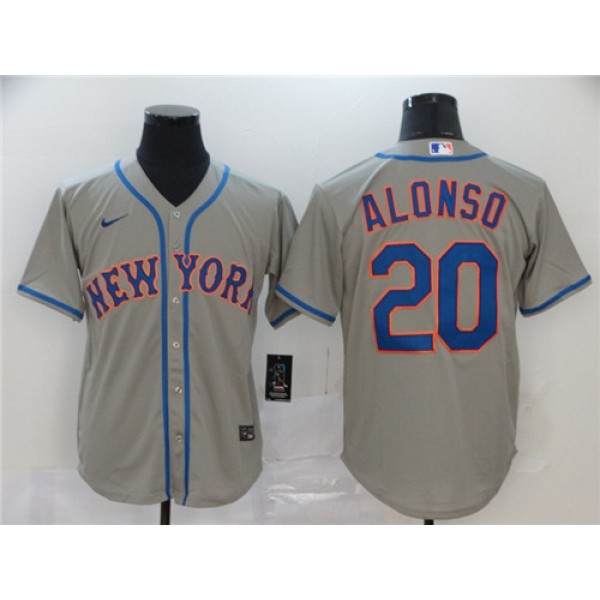 New York Mets #20 Pete Alonso Grey Cool Base Stitched Jersey