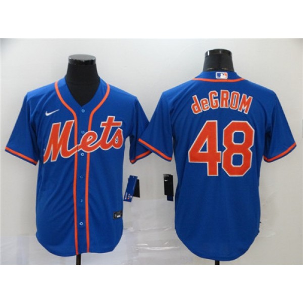 New York Mets #48 Jacob DeGrom Blue Cool Base Stitched Jersey