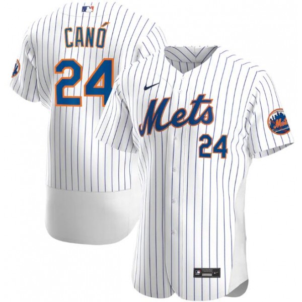 New York Mets White #24 Robinson Canó Flex Base Stitched Jersey