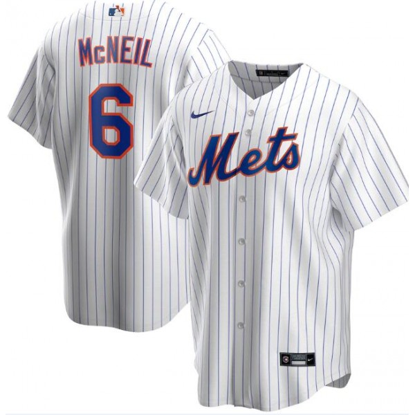 New York Mets White #6 Jeff McNeil Cool Base Stitched Jersey