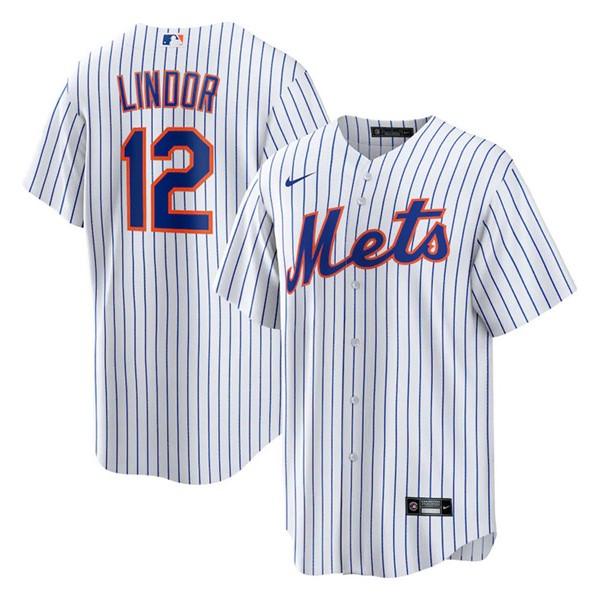 New York Mets White #12 Francisco Lindor Cool Base Stitched Jersey