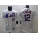 New York Mets #12 Francisco Lindor White Flex Base Stitched Jersey