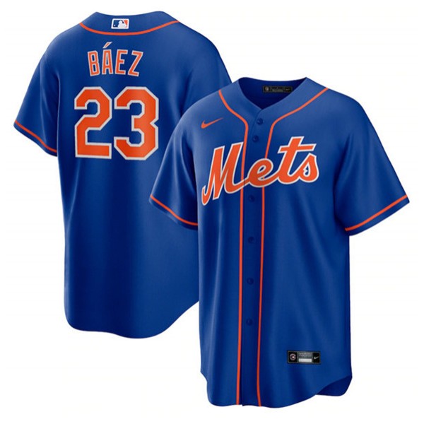 New York Mets #23 Javier Báez Royal Cool Base Stitched Jersey