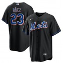 New York Mets #23 Javier Báez 2022 Black Cool Base Stitched Baseball Jersey