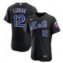 New York Mets #12 Francisco Lindor Black Flex Base Stitched Jersey
