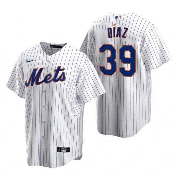 New York Mets #39 Edwin Díaz White Cool Base Stitched Baseball Jersey