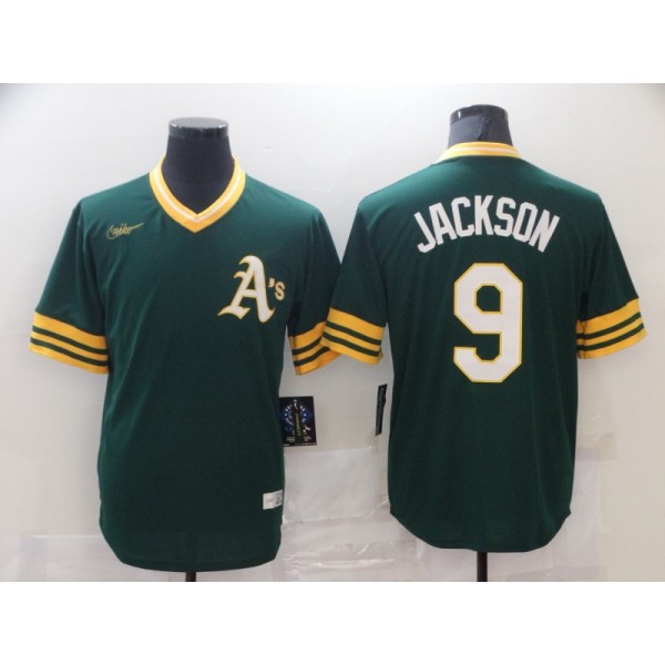 Oakland Athletics #9 Reggie Jackson Stitched Green Jersey