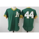 Oakland Athletics #44 Reggie Jackson Mitchell Ness Green Cooperstown Mesh Batting Practice Stitched Jersey
