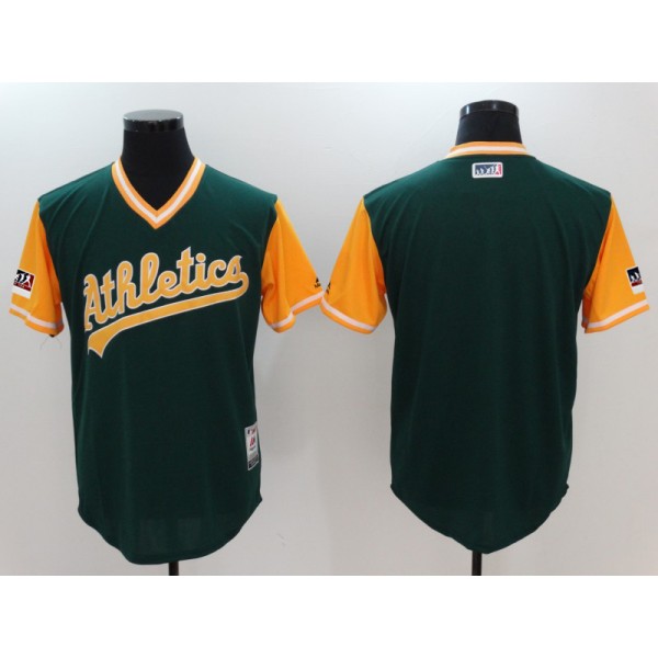 Oakland Athletics Majestic Green Yellow 2018 Players' Weekend Authentic Team Jersey