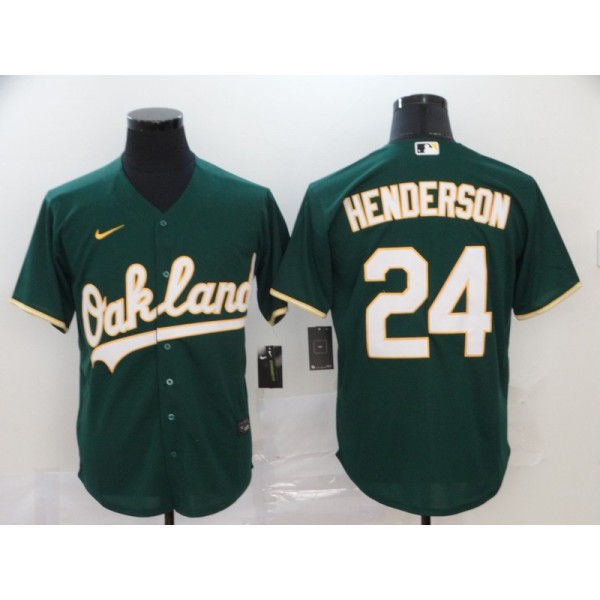 Oakland Athletics #24 Rickey Henderson White Cool Base Stitched Jersey