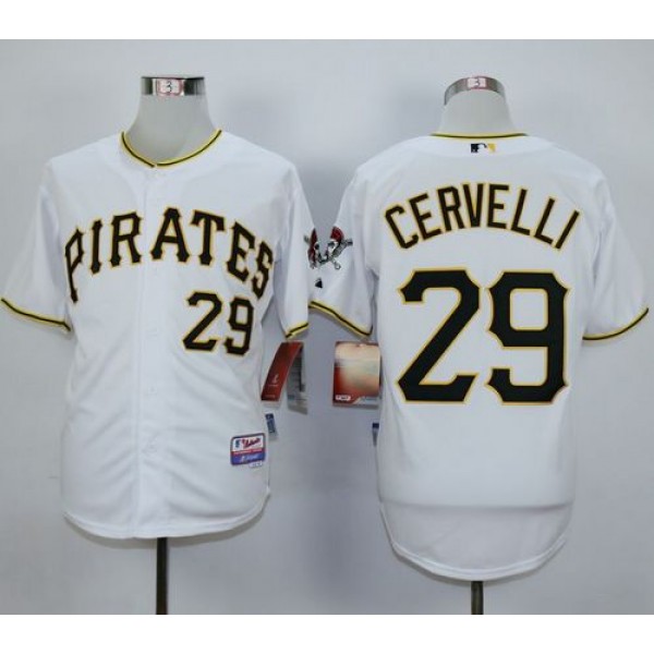Pirates #29 Francisco Cervelli White Cool Base Stitched Jersey