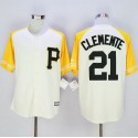 Pirates #21 Roberto Clemente Cream Gold Exclusive New Cool Base Stitched Jersey