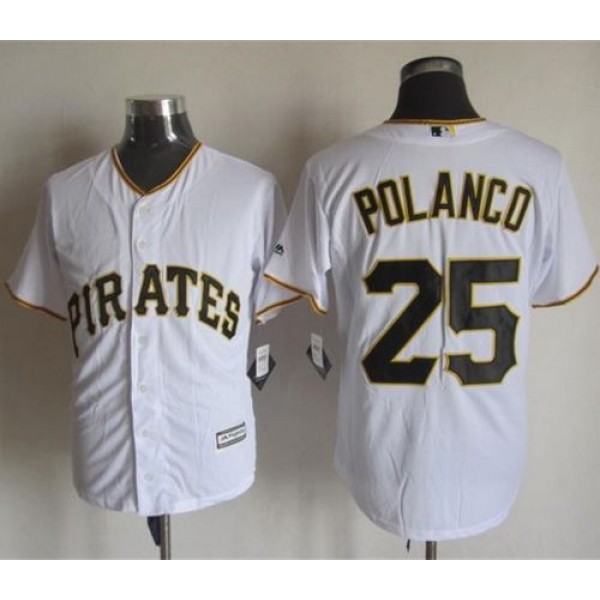 Pirates #25 Gregory Polanco White New Cool Base Stitched Jersey