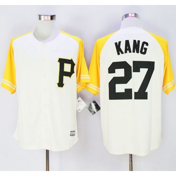 Pirates #27 Jung-Ho Kang Cream Gold Exclusive New Cool Base Stitched Jersey