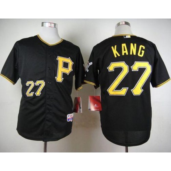 Pirates #27 Jung-Ho Kang Black Cool Base Stitched Jersey