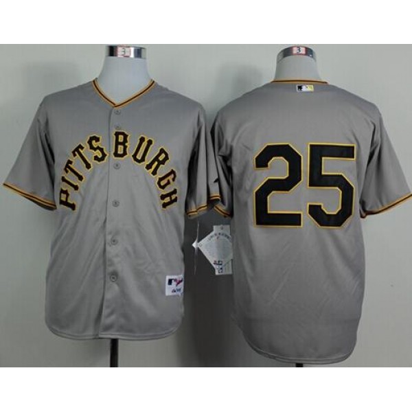 Pirates #25 Gregory Polanco Grey 1953 Turn Back The Clock Stitched Jersey