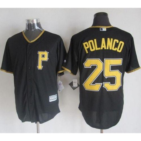 Pirates #25 Gregory Polanco Black New Cool Base Stitched Jersey