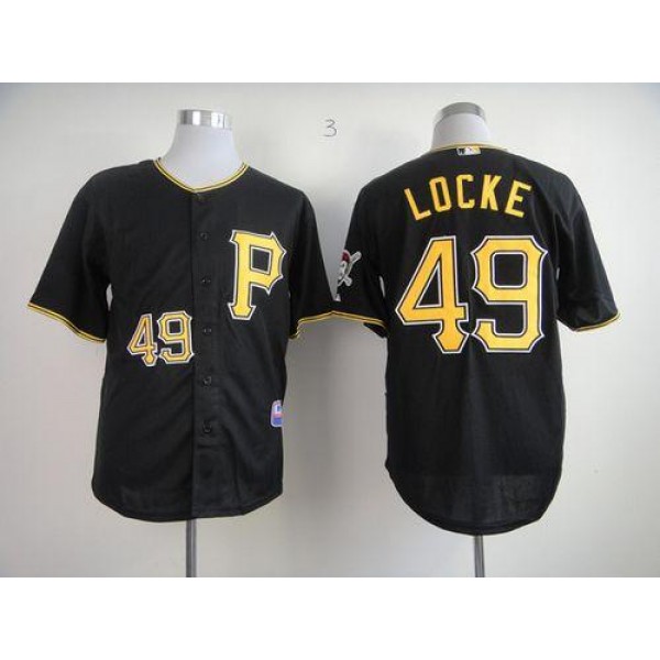 Pirates #49 Jeff Locke Black Cool Base Stitched Jersey
