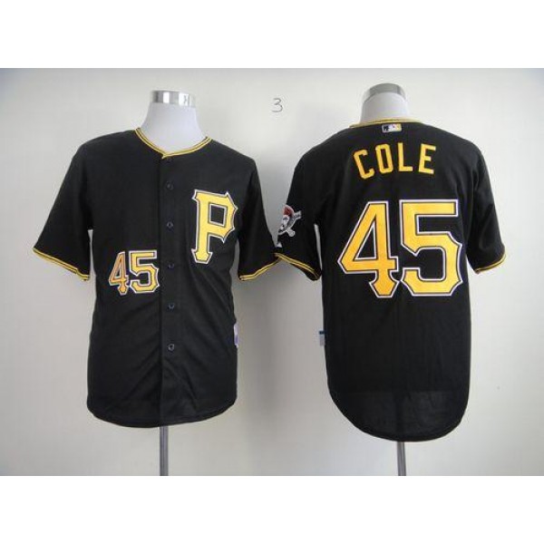 Pirates #45 Gerrit Cole Black Cool Base Stitched Jersey