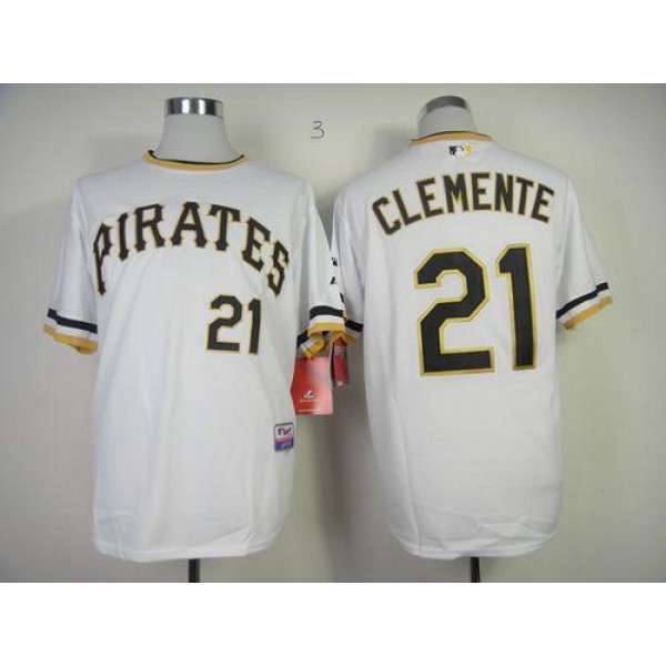 Pirates #21 Roberto Clemente White Alternate 2 Cool Base Stitched Jersey