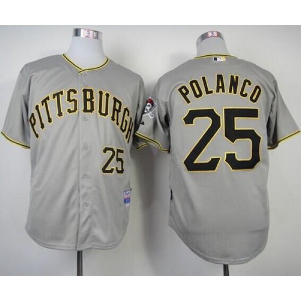 Pirates #25 Gregory Polanco Grey Cool Base Stitched Jersey