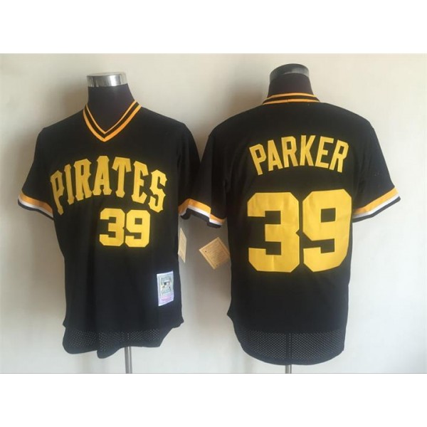 Pittsburgh Pirates #39 Dave Parker Mitchell and Ness Black Throwback Stitched Jersey