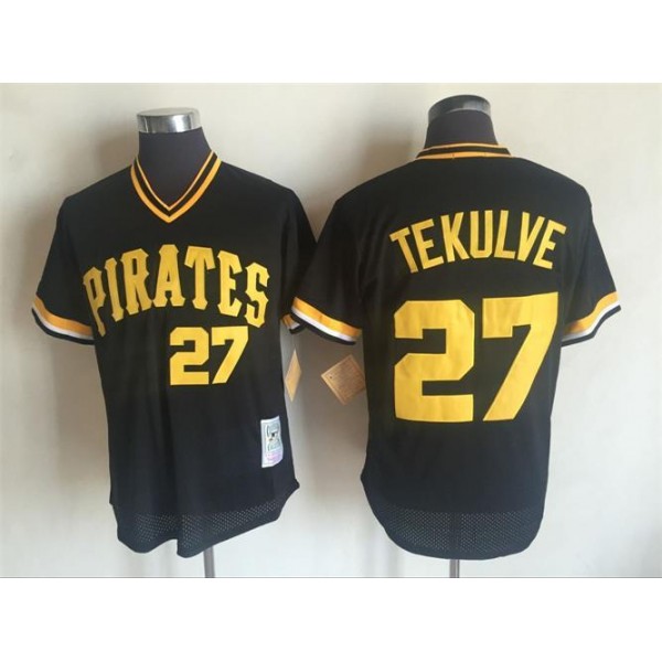 Pittsburgh Pirates #27 Kent Tekulve Mitchell and Ness Black Throwback Stitched Jerseys