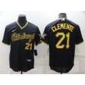 Pittsburgh Pirates #21 Roberto Clemente Black Cool Base Stitched Jersey