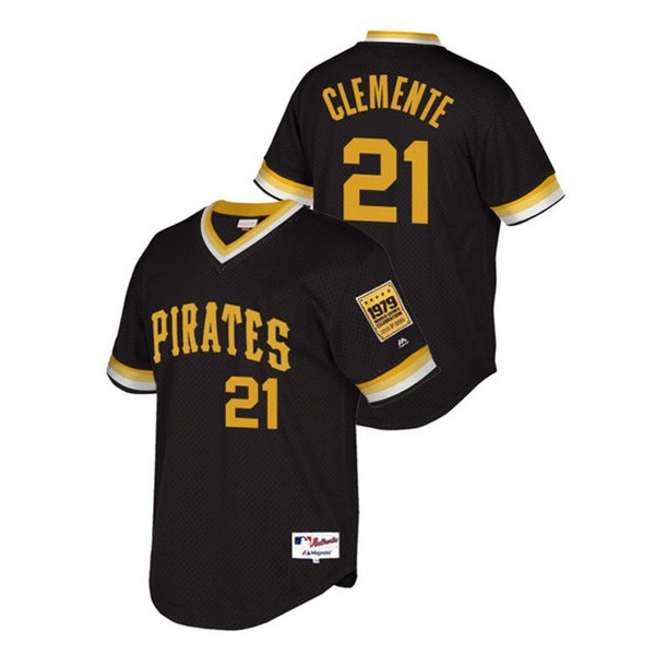 Pittsburgh Pirates #21 Roberto Clemente Black Stitched Jersey