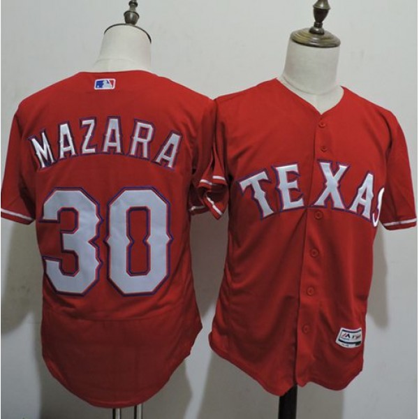 Rangers #30 Nomar Mazara Red Flexbase Authentic Collection Stitched Jersey