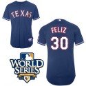 Rangers #30 Naftali Feliz Blue Cool Base W 2010 World Series Patch Stitched Jerseys