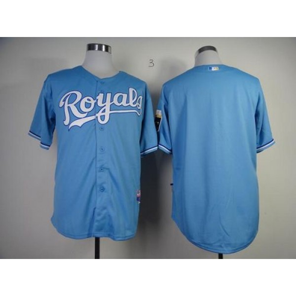 Royals Blank Light Blue Cool Base Stitched Jersey