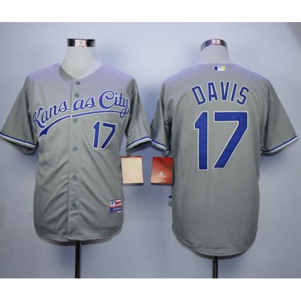Royals #17 Wade Davis Grey Cool Base Stitched Jersey