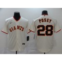 San Francisco Giants #28 Buster PoseyWhite Cool Base Stitched Jersey