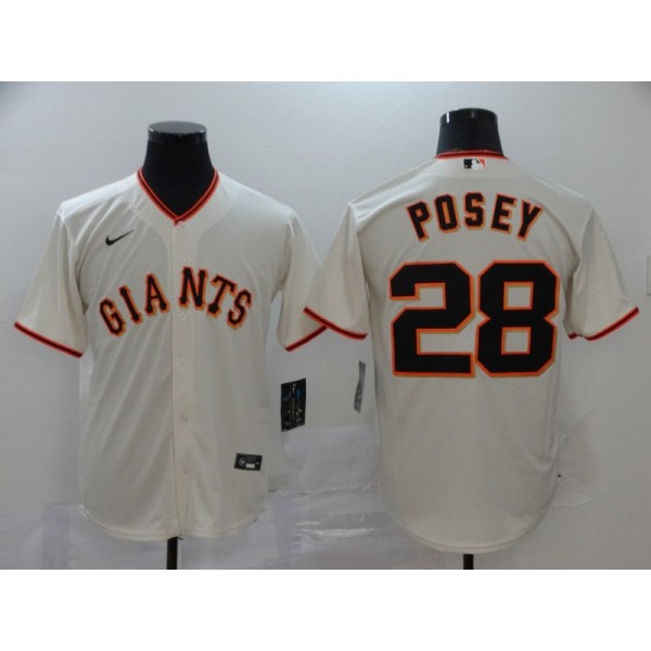 San Francisco Giants #28 Buster PoseyWhite Cool Base Stitched Jersey