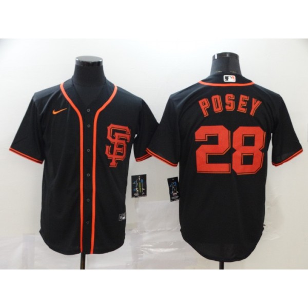 San Francisco Giants #28 Buster Posey Black Cool Base Stitched Jersey