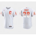 San Francisco Giants #28 Buster Posey White City Connect Flex Base Stitched Jersey