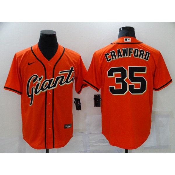 San Francisco Giants #35 Brandon Crawford Orange Cool Base Stitched Jersey