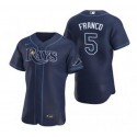 Tampa Bay Rays #5 Wander Franco Navy Flex Base Stitched Jersey