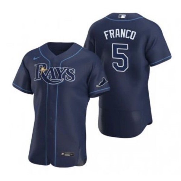 Tampa Bay Rays #5 Wander Franco Navy Flex Base Stitched Jersey