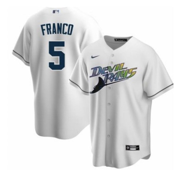 Tampa Bay Rays #5 Wander Franco White Cool Base Stitched Jersey