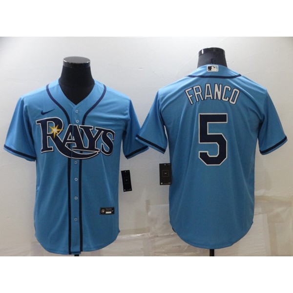 Tampa Bay Rays #5 Wander Franco Blue Cool Base Stitched Baseball Jersey