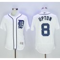 Tigers #8 Justin Upton White Flexbase Authentic Collection Stitched Jersey