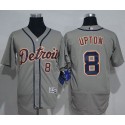 Tigers #8 Justin Upton Grey Flexbase Authentic Collection Stitched Jersey