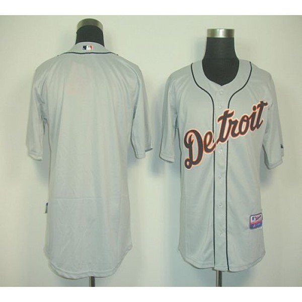 Tigers Blank Grey Cool Base Stitched Jersey