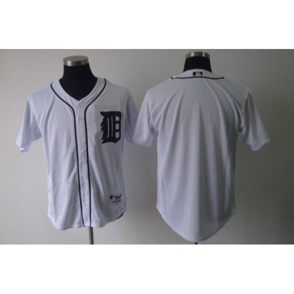 Tigers Blank White Cool Base Stitched Jersey