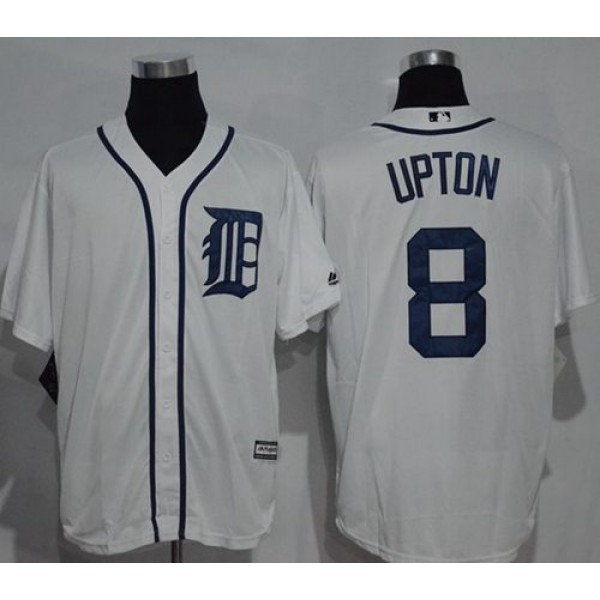 Tigers #8 Justin Upton White New Cool Base Stitched Jersey