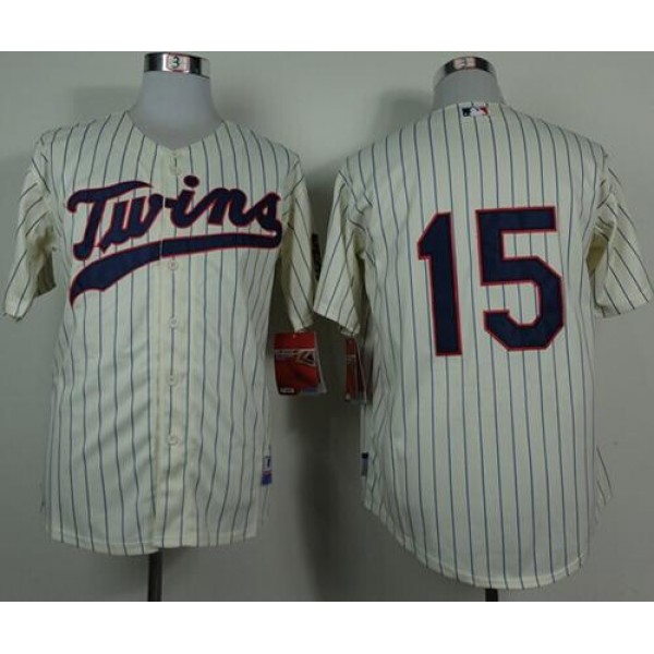 Twins #15 Glen Perkins Cream Cool Base Stitched Jersey